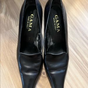 Black gama italian leather heels